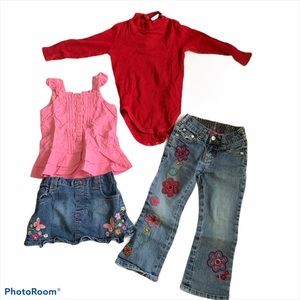 Mixed Lot of Toddler Girls Clothing-3T-4 Pieces